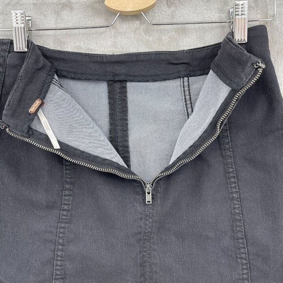 Free People Modern Femme Mini Skirt Black Stretch Denim Indie Sleaze - Picture 4 of 10